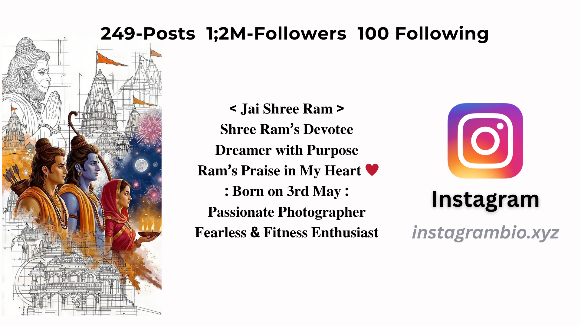 Jai Shree Ram Bio For Instagram Stylish Font
