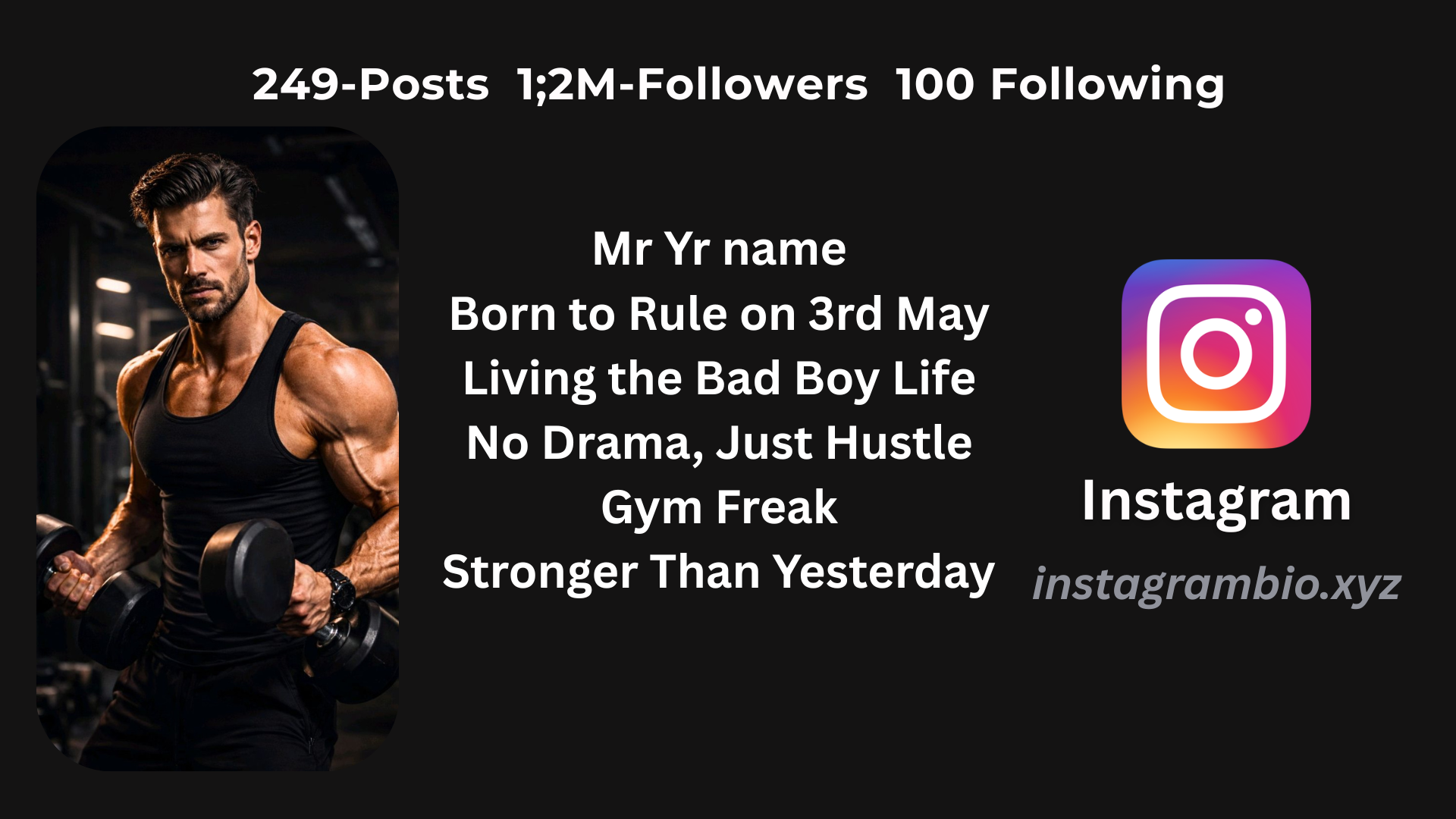 Gym Bio For Instagram For Boy Attitude